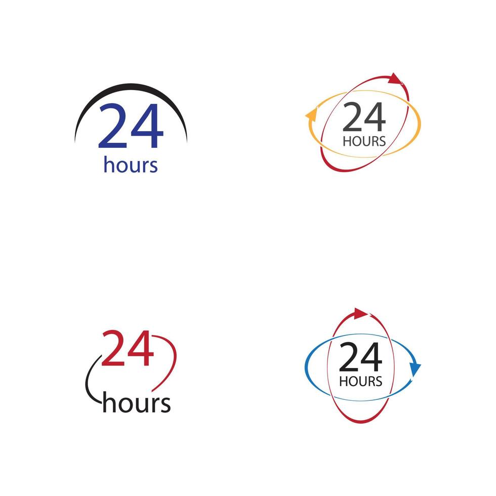 Plantilla de diseño de ilustración de vector de logotipo de 24 horas