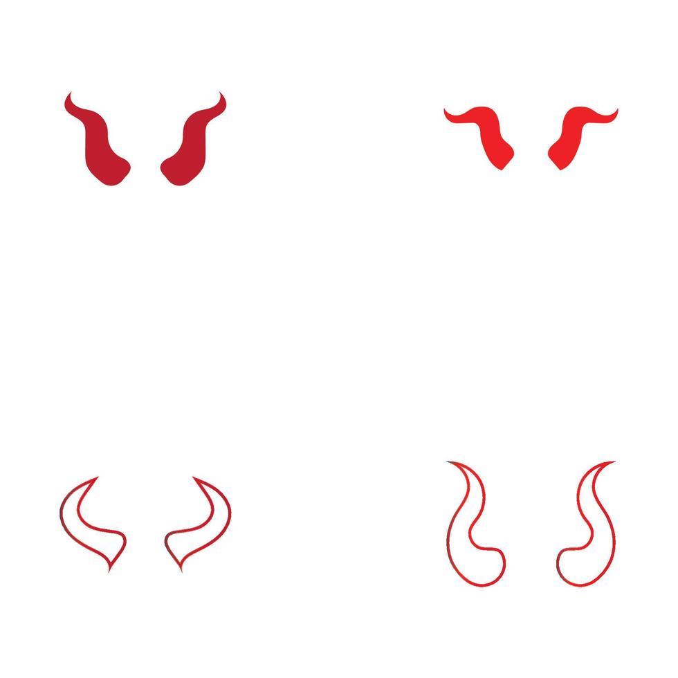 Devil horn Vector icon design illustration Template