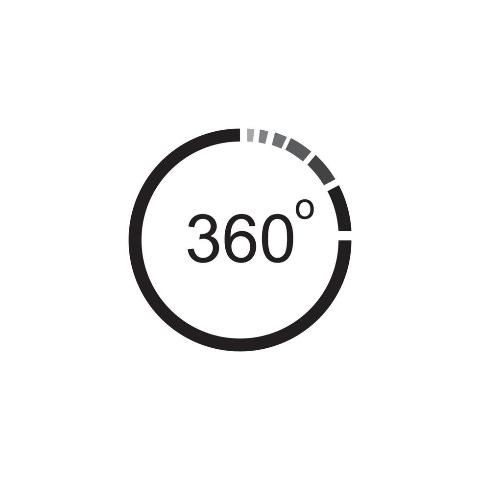 360 Degrees icon vector design template