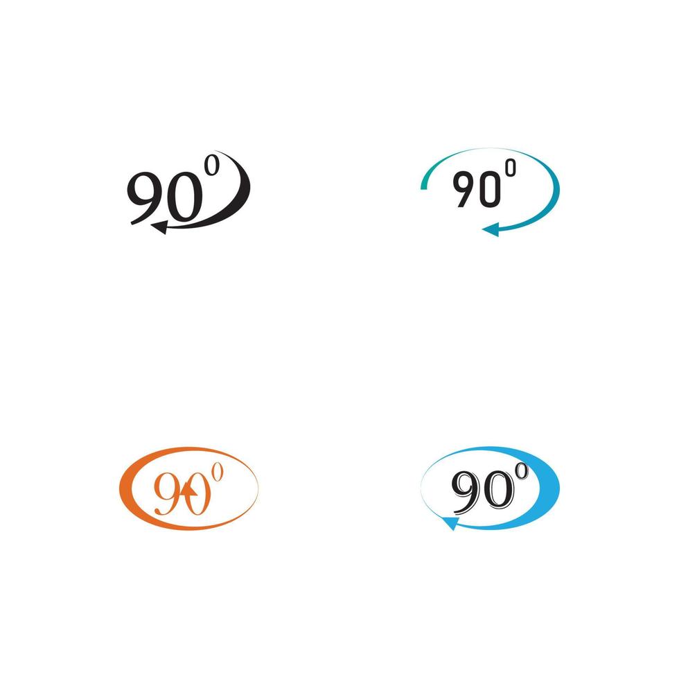 Angle 90 degrees sign icon. Geometry math symbol. Right angle. Classic flat icon. Colored circles. Vector