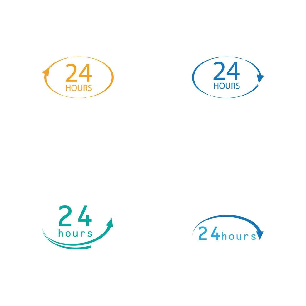 24 hour logo vector illustration design template