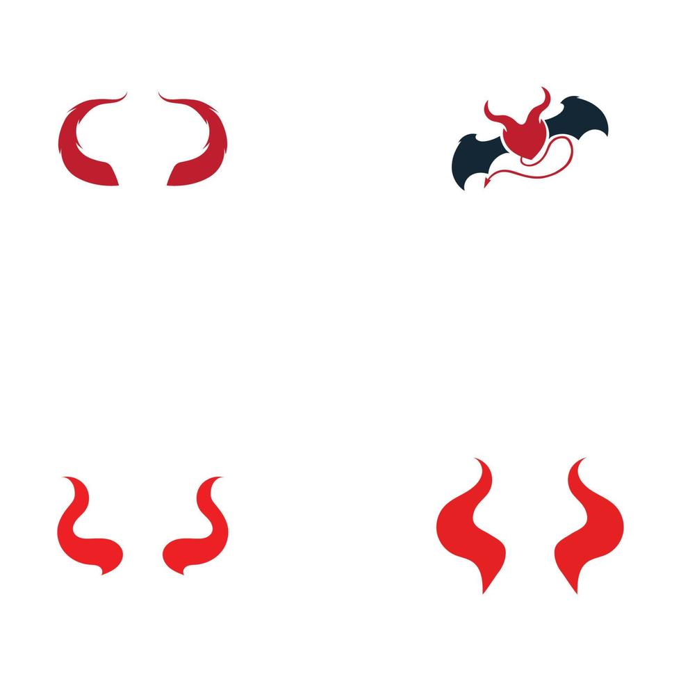 Plantilla de ilustración de diseño de icono de vector de cuerno de diablo