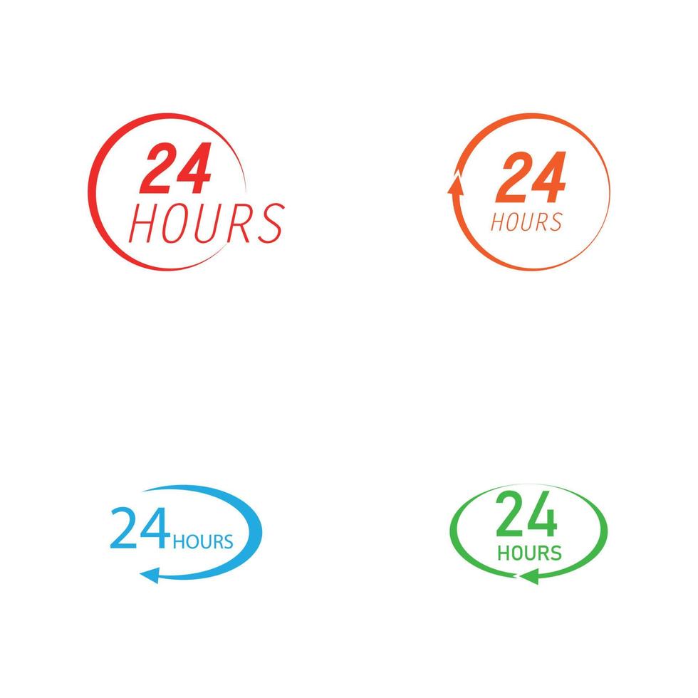 24 hour logo vector illustration design template