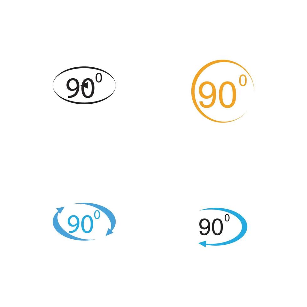 Angle 90 degrees sign icon. Geometry math symbol. Right angle. Classic flat icon. Colored circles. Vector