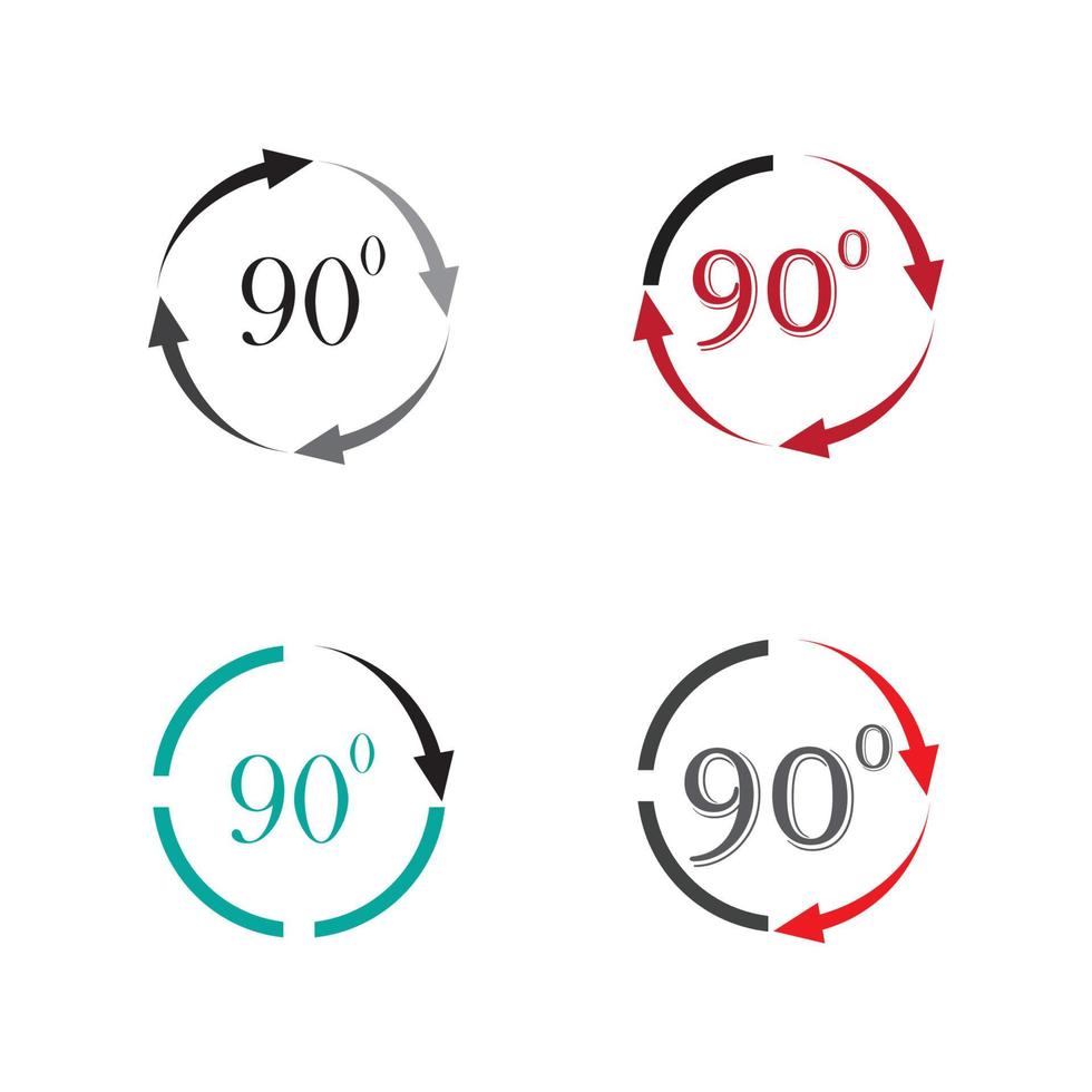 Angle 90 degrees sign icon. Geometry math symbol. Right angle. Classic flat icon. Colored circles. Vector