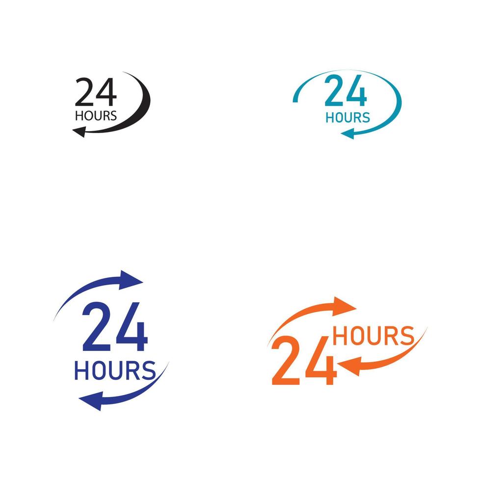 24 hour logo vector illustration design template