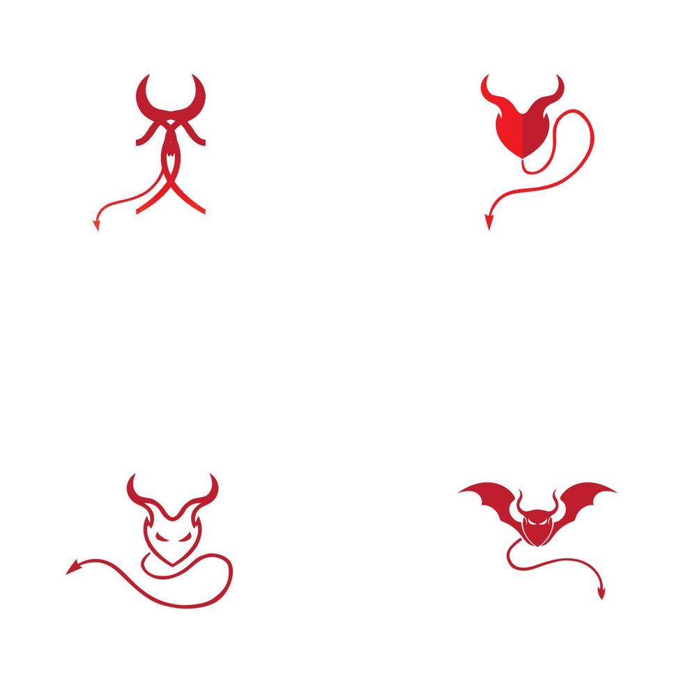 Plantilla de ilustración de diseño de icono de vector de cuerno de diablo