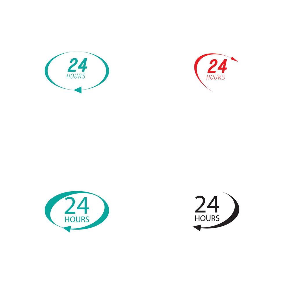 24 hour logo vector illustration design template