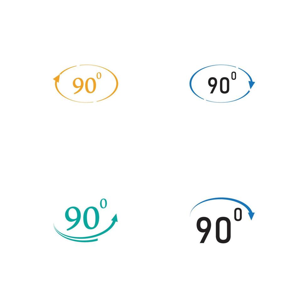 Angle 90 degrees sign icon. Geometry math symbol. Right angle. Classic flat icon. Colored circles. Vector