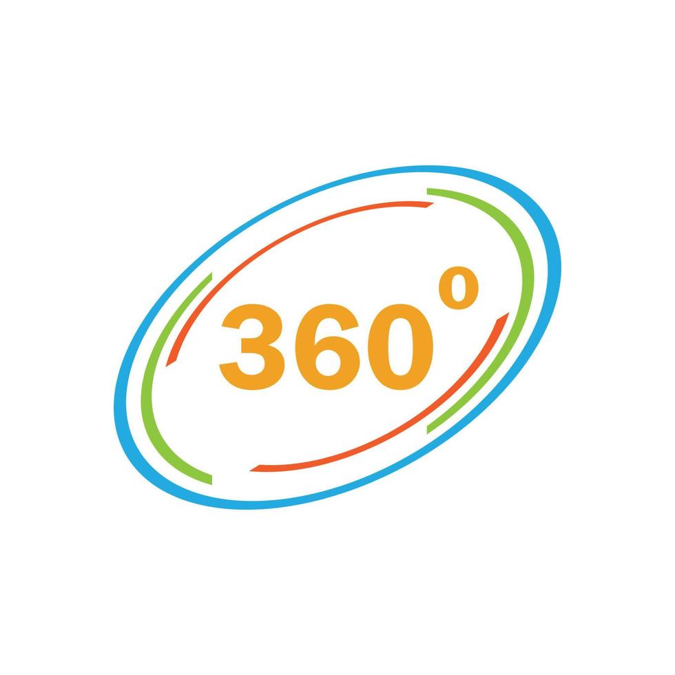360 Degrees icon vector design template