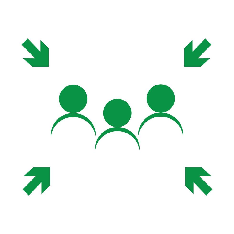 Emergency evacuation assembly point sign, gathering point signboard, vector illustration.