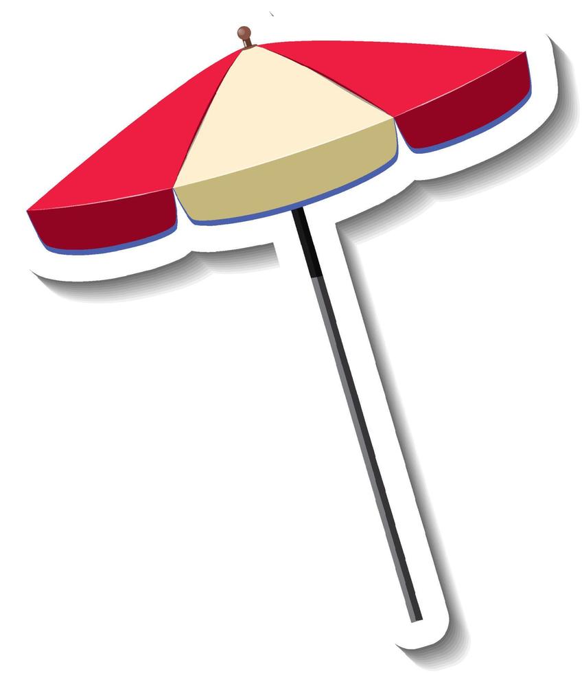 Beach umbrella for summer cartoon sticker vector