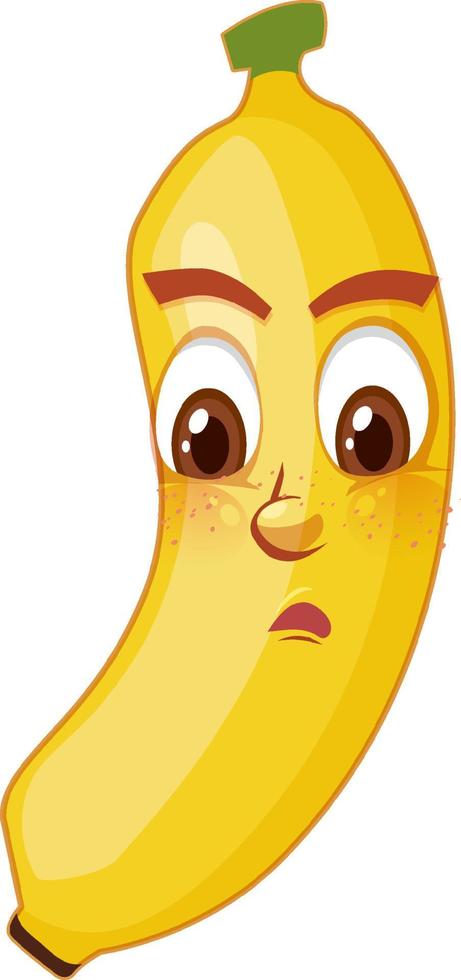 Banana cartoon character with facial expression vector