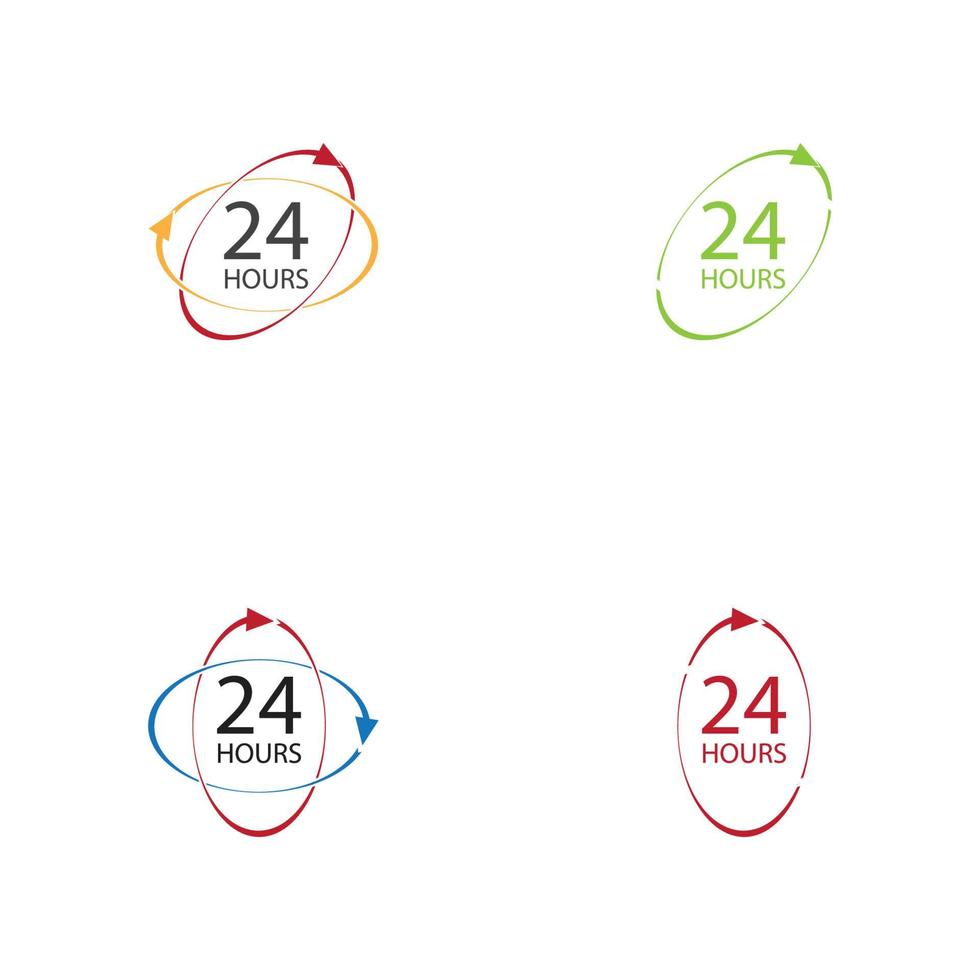 24 hour logo vector illustration design template