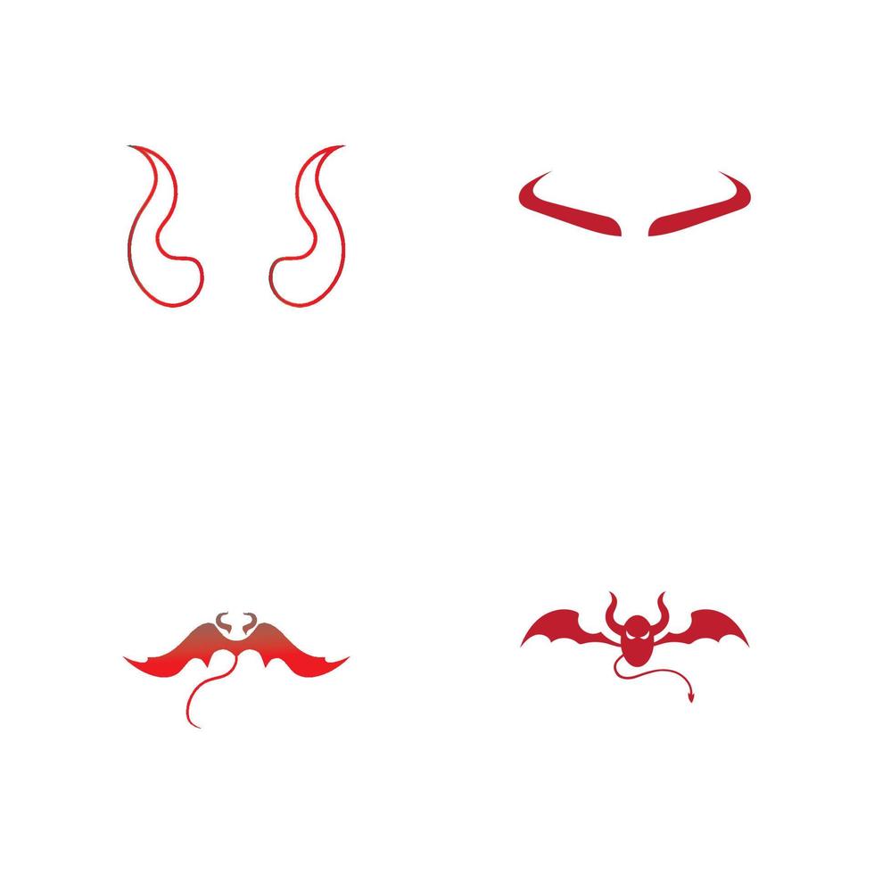 Devil horn Vector icon design illustration Template