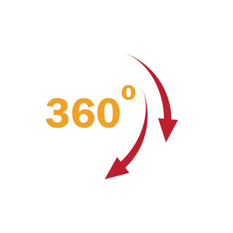 360 Degrees icon vector design template