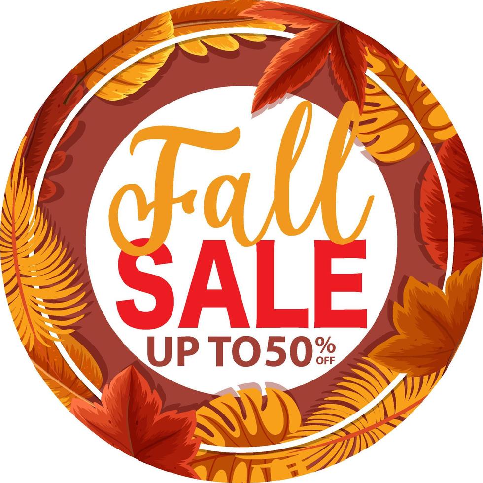 Fall sale banner template vector