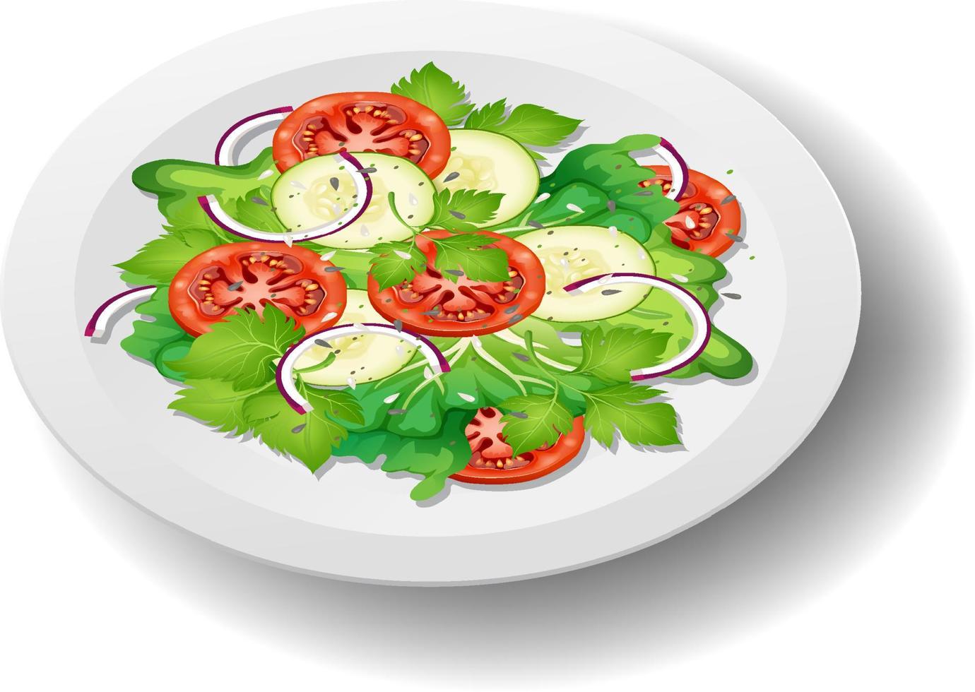 Healthy meal with fresh vegetable salad bowl vector