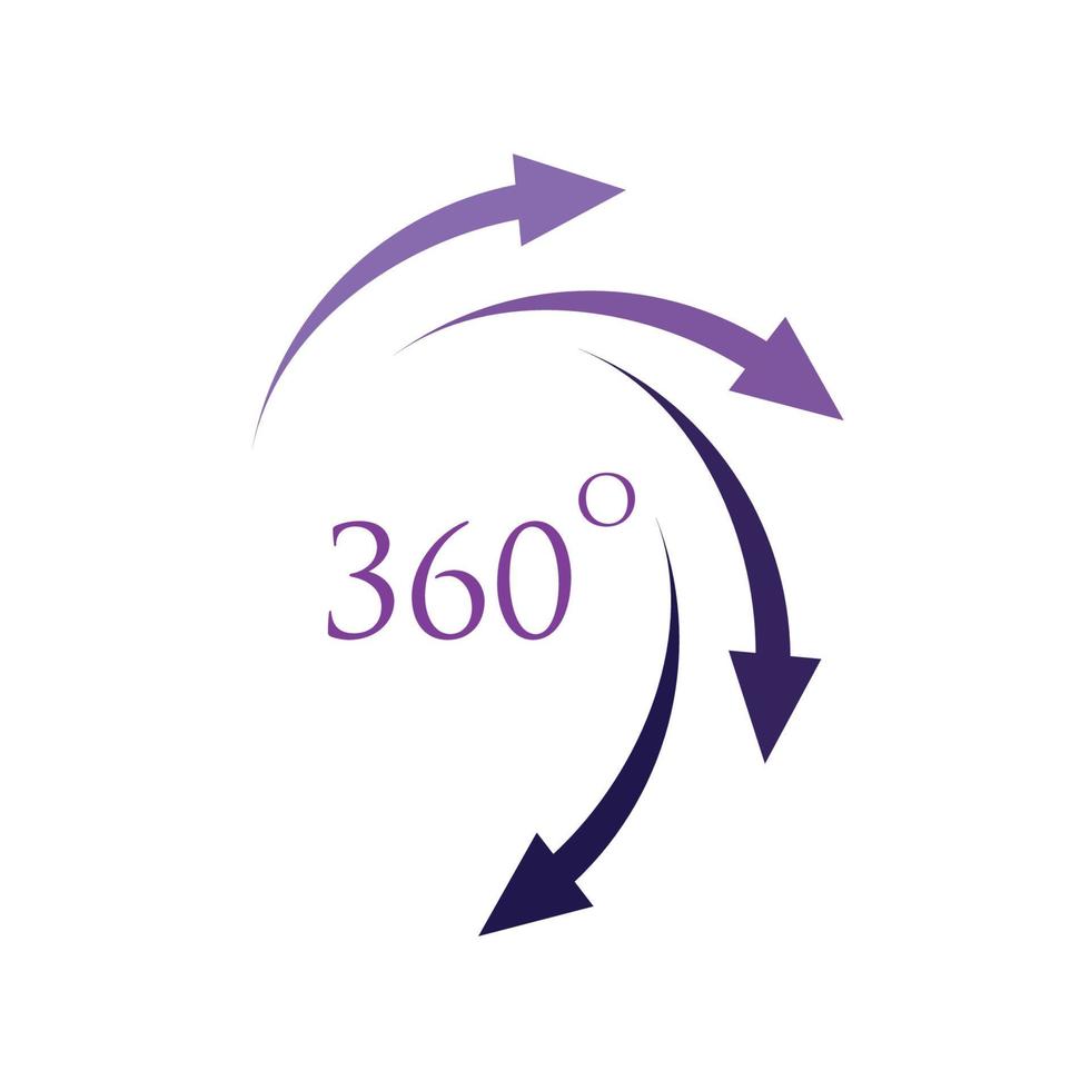 360 Degrees icon vector design template