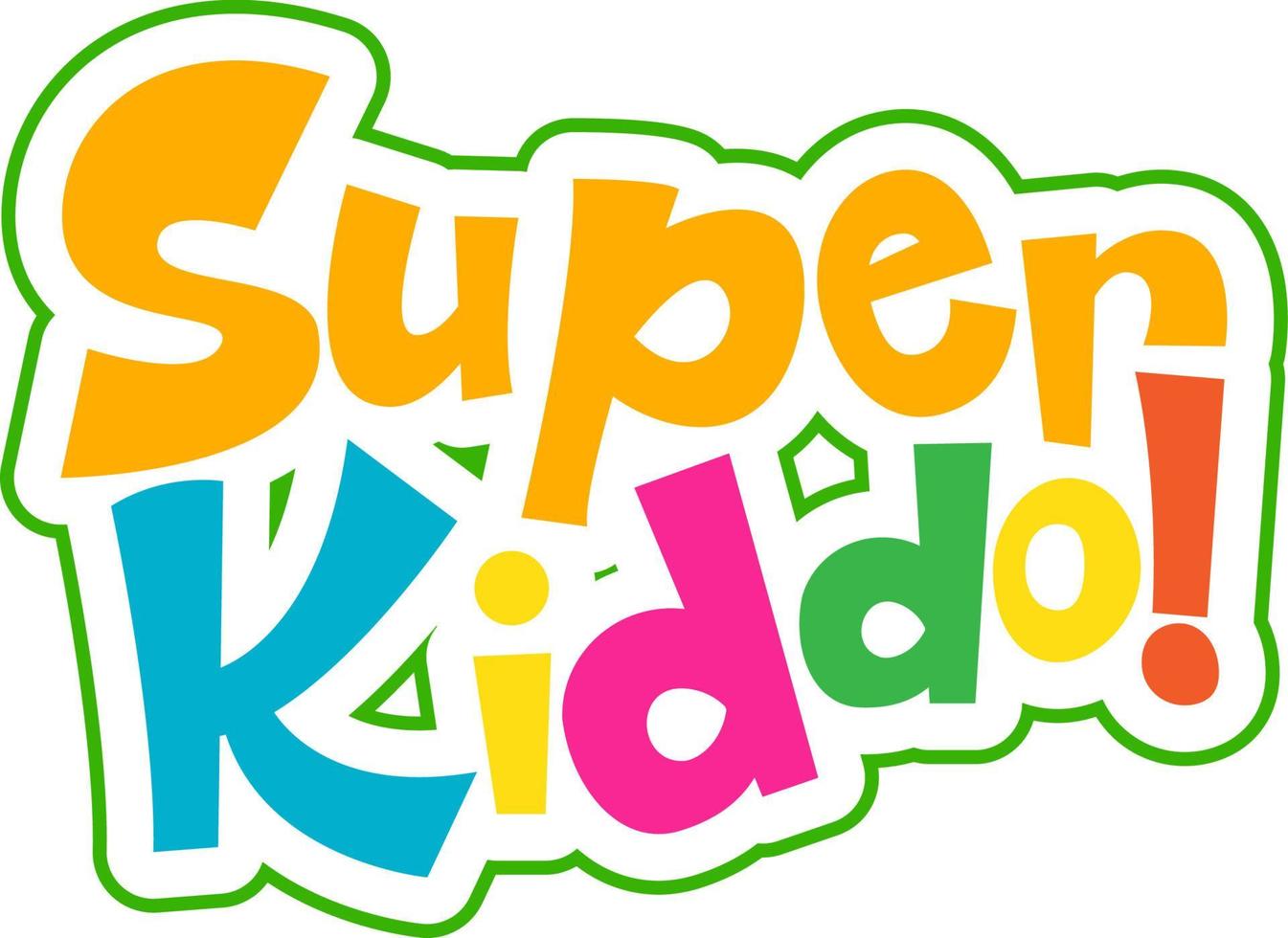 diseño de texto del logo de super kiddo vector