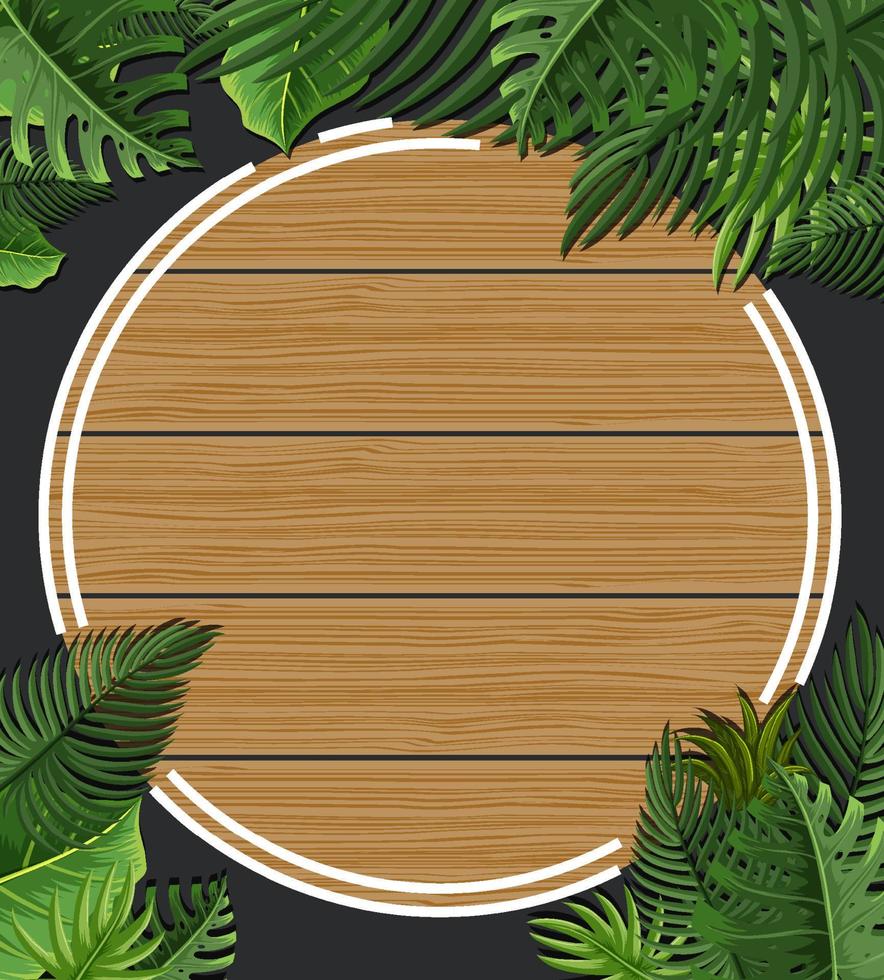 Round frame with tropical green leaves vector