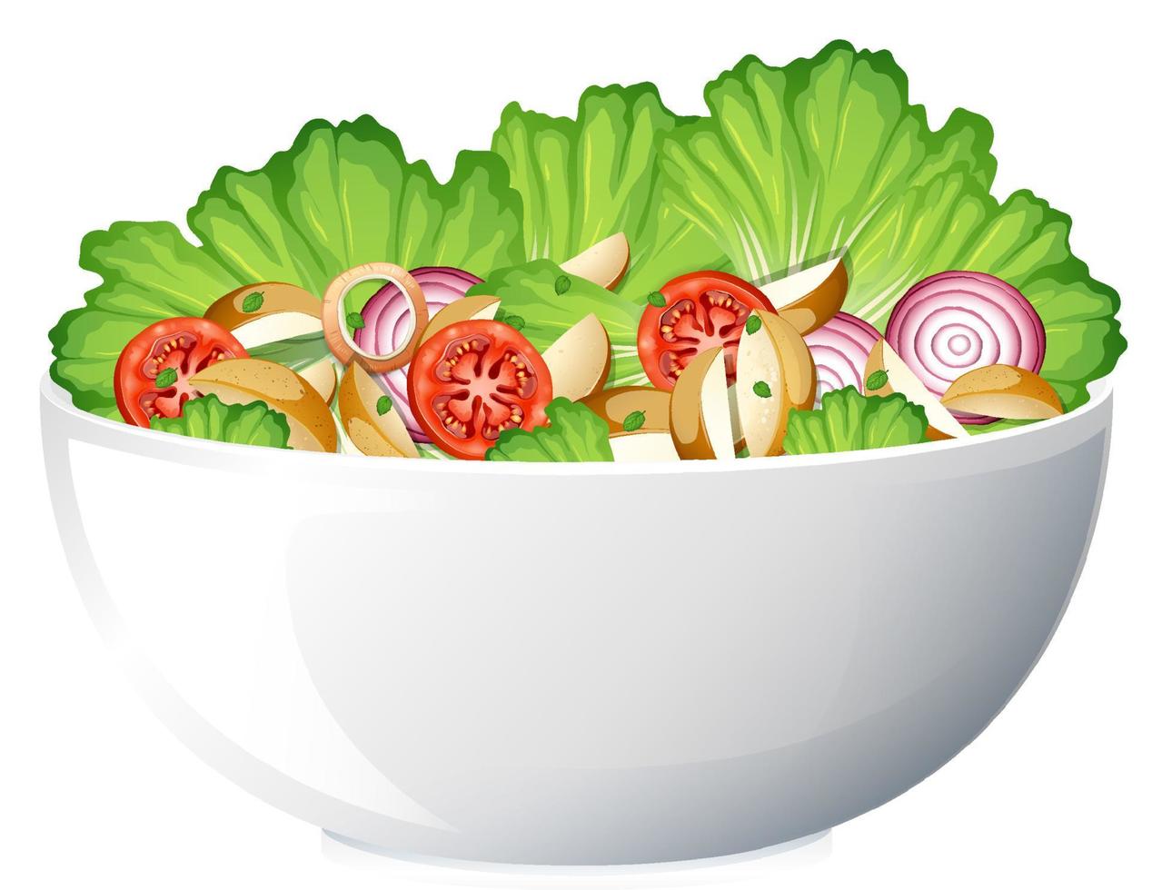 Healthy meal with fresh vegetable salad bowl vector