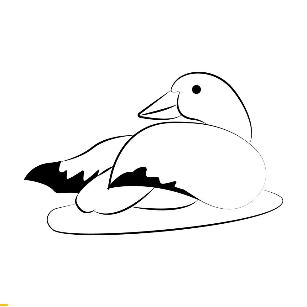 diseño de logotipo de vector de arte de línea de pájaro cisne para negocios y empresa