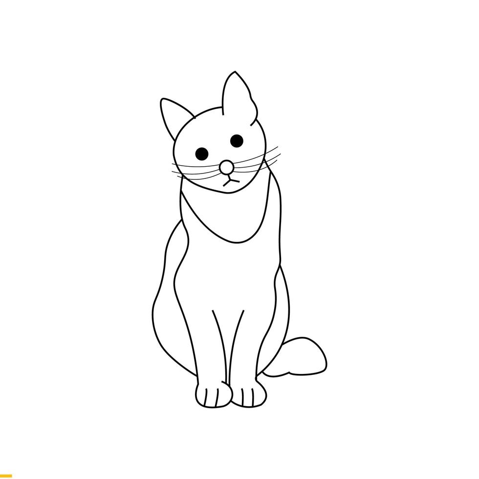 Cute Cat Line Art Design for Business and Companies vector