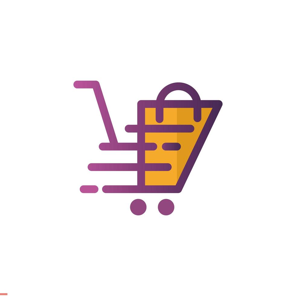 Logotipo de bolsa de compras de comercio electrónico para empresas y empresas. vector