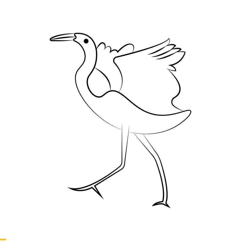 diseño de logotipo de vector de arte de línea de pájaro cisne para negocios y empresa