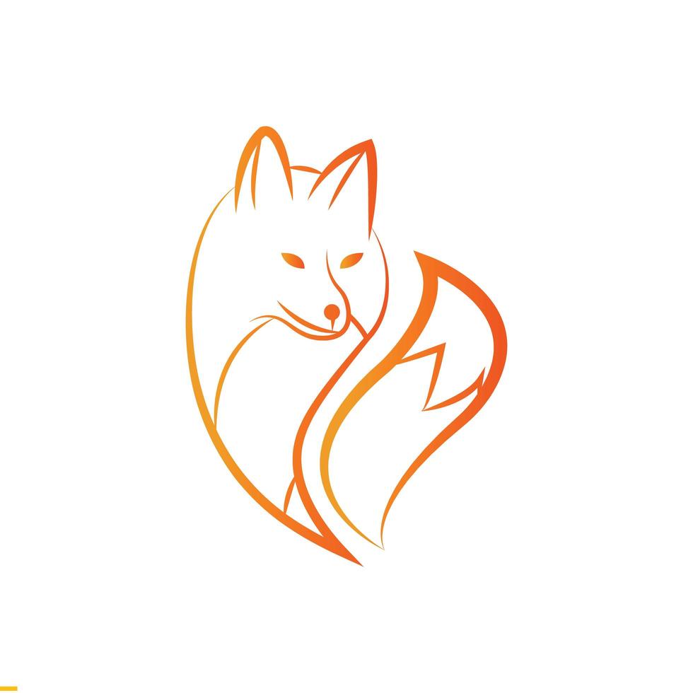 plantilla de logotipo de vector de arte de línea de zorro para negocios y empresa