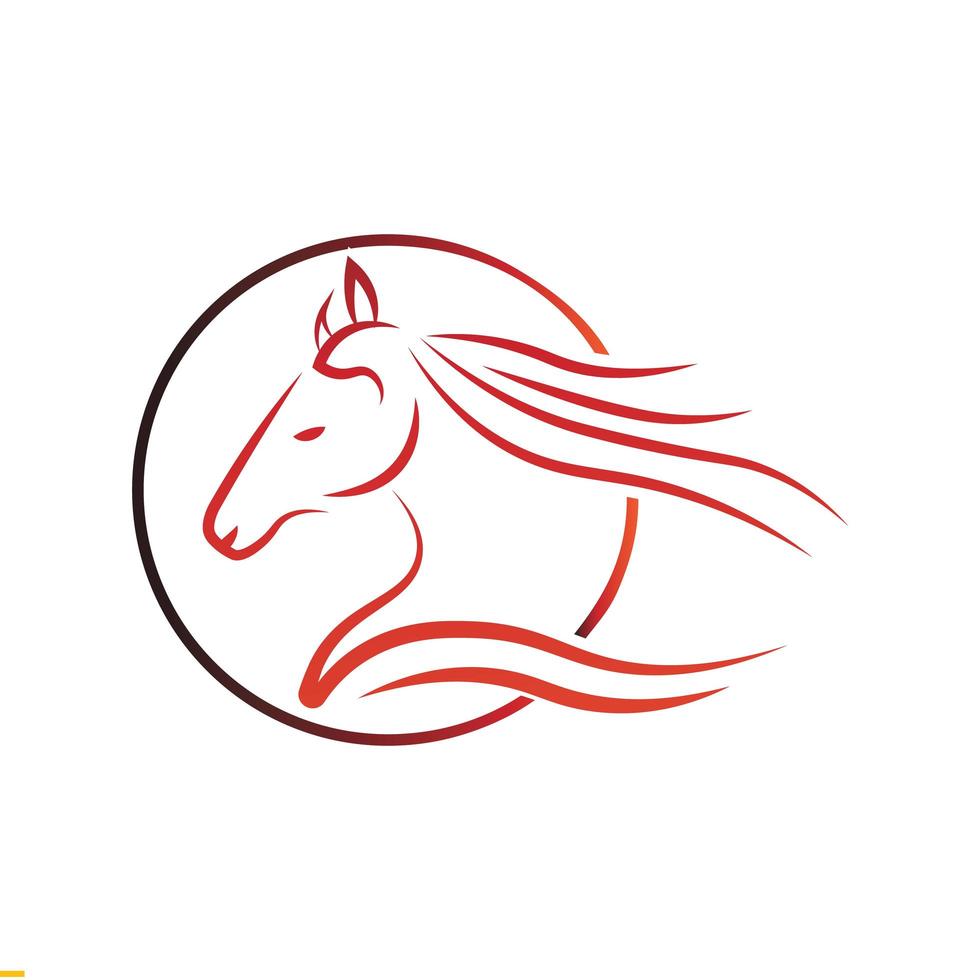 Diseño de logotipo de vector de arte de línea de caballo para negocios y empresa