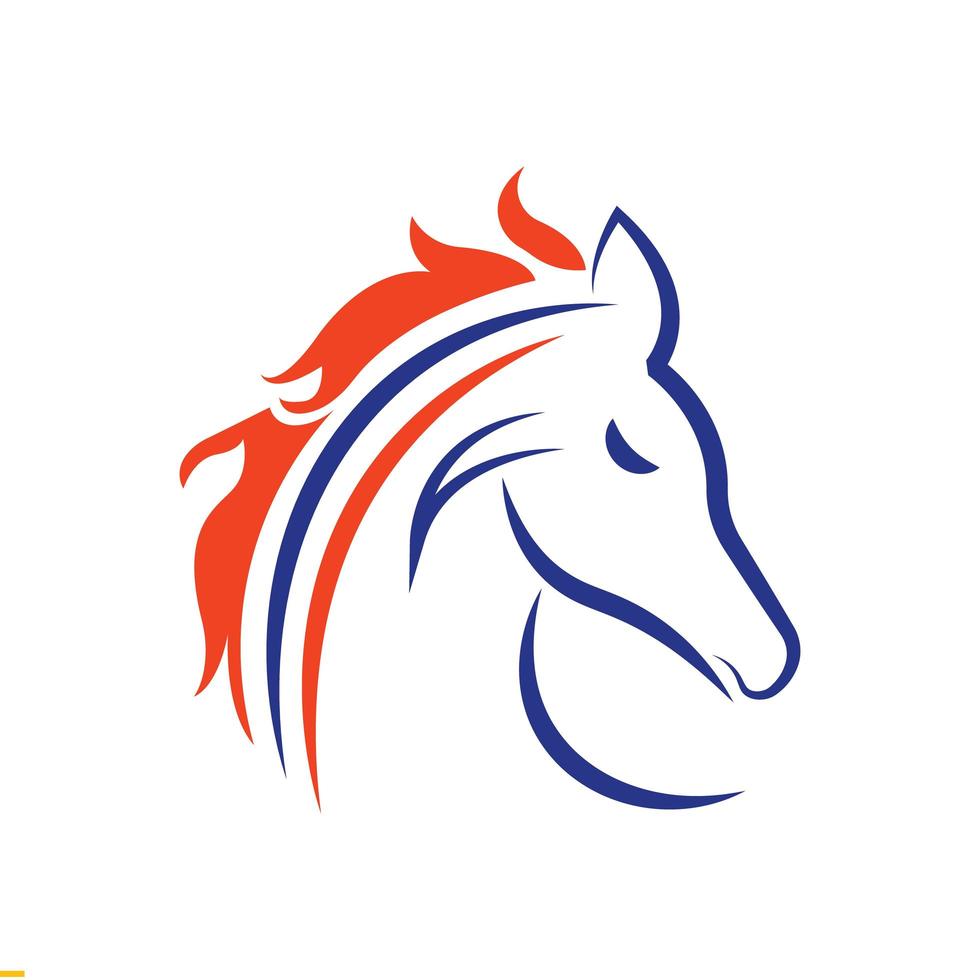 diseño de logotipo de vector de arte de línea de caballo