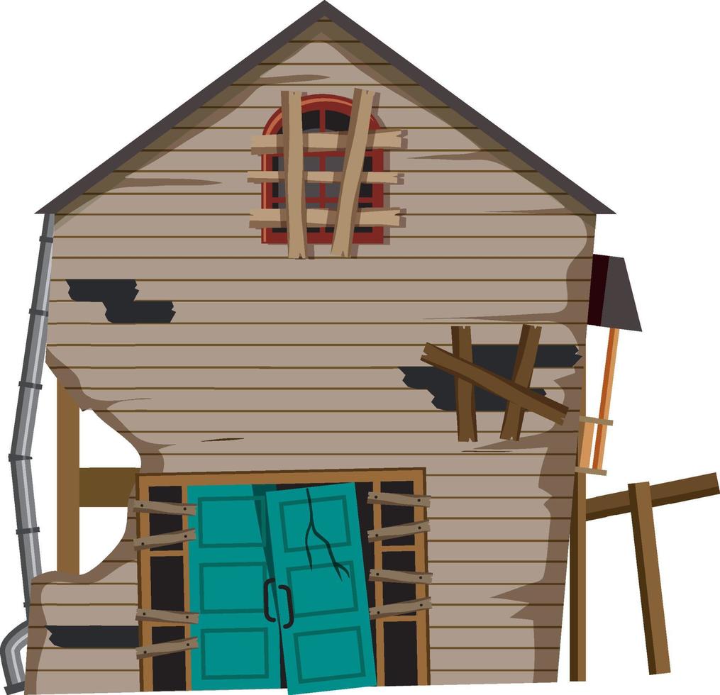 Abandoned house on white background vector