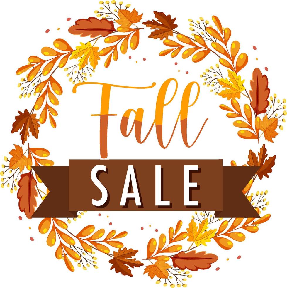 Fall sale banner template vector