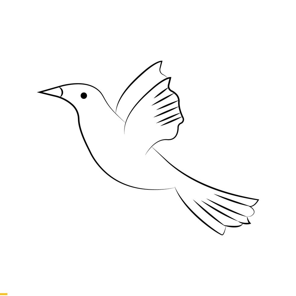 diseño de logotipo de vector de arte de línea de aves para negocios y empresa