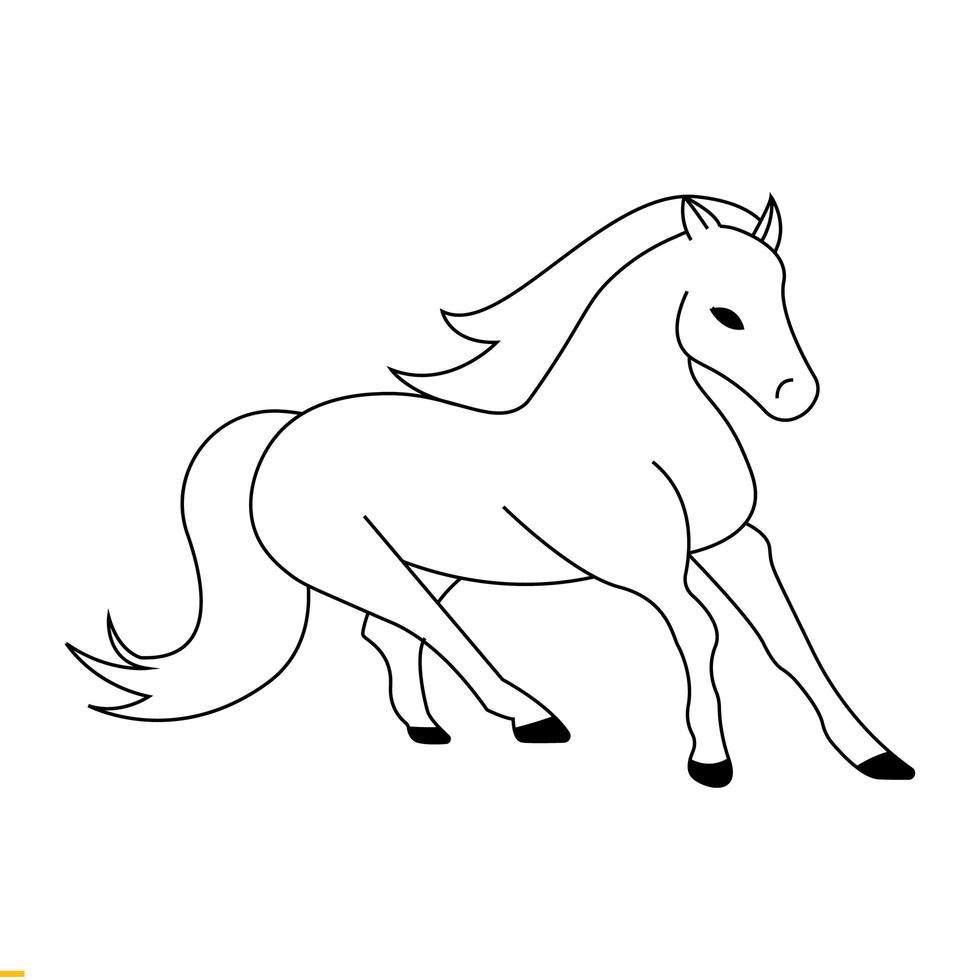 Diseño de logotipo de vector de arte de línea de caballo para negocios y empresa