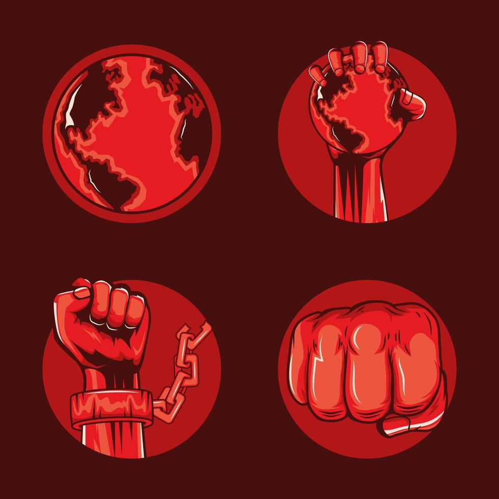 four revolution icons vector