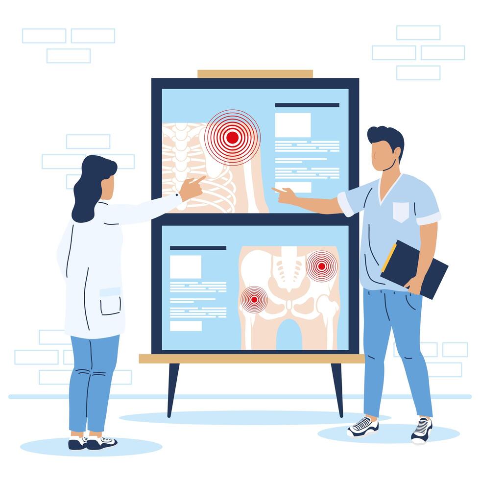 rheumatologists doctors couple vector