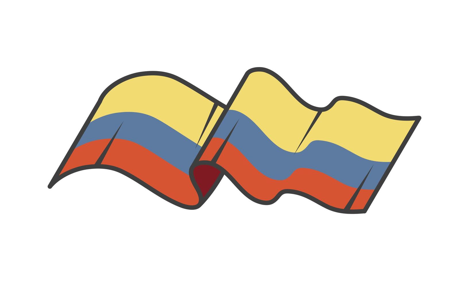 bandera colombiana ondeando vector