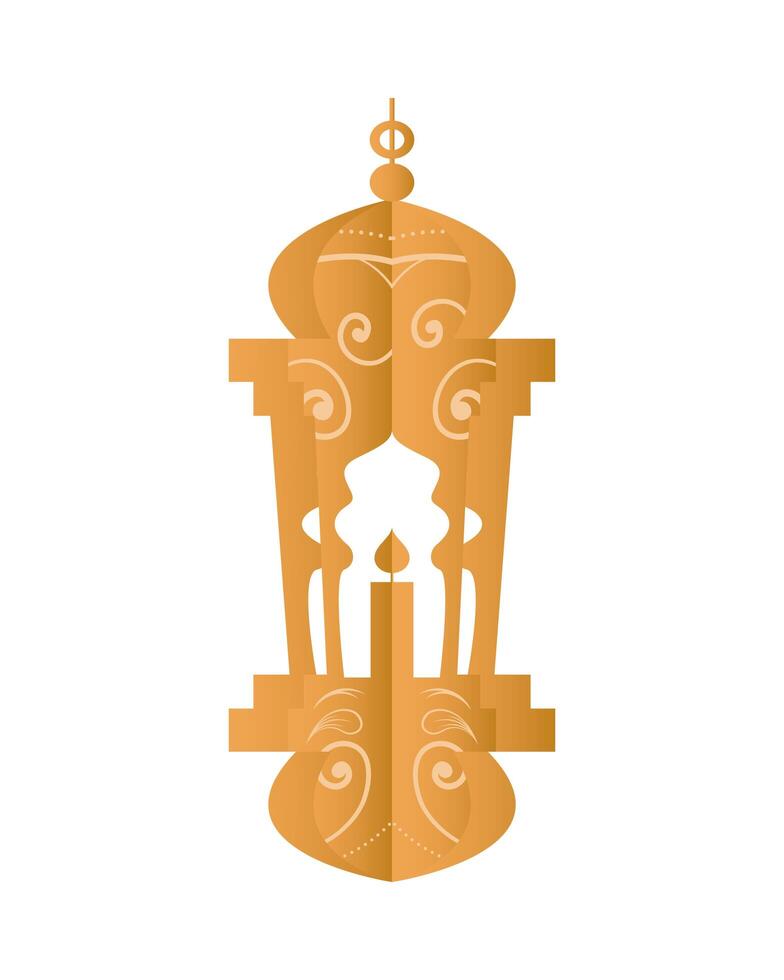 eid mubarak lantern vector