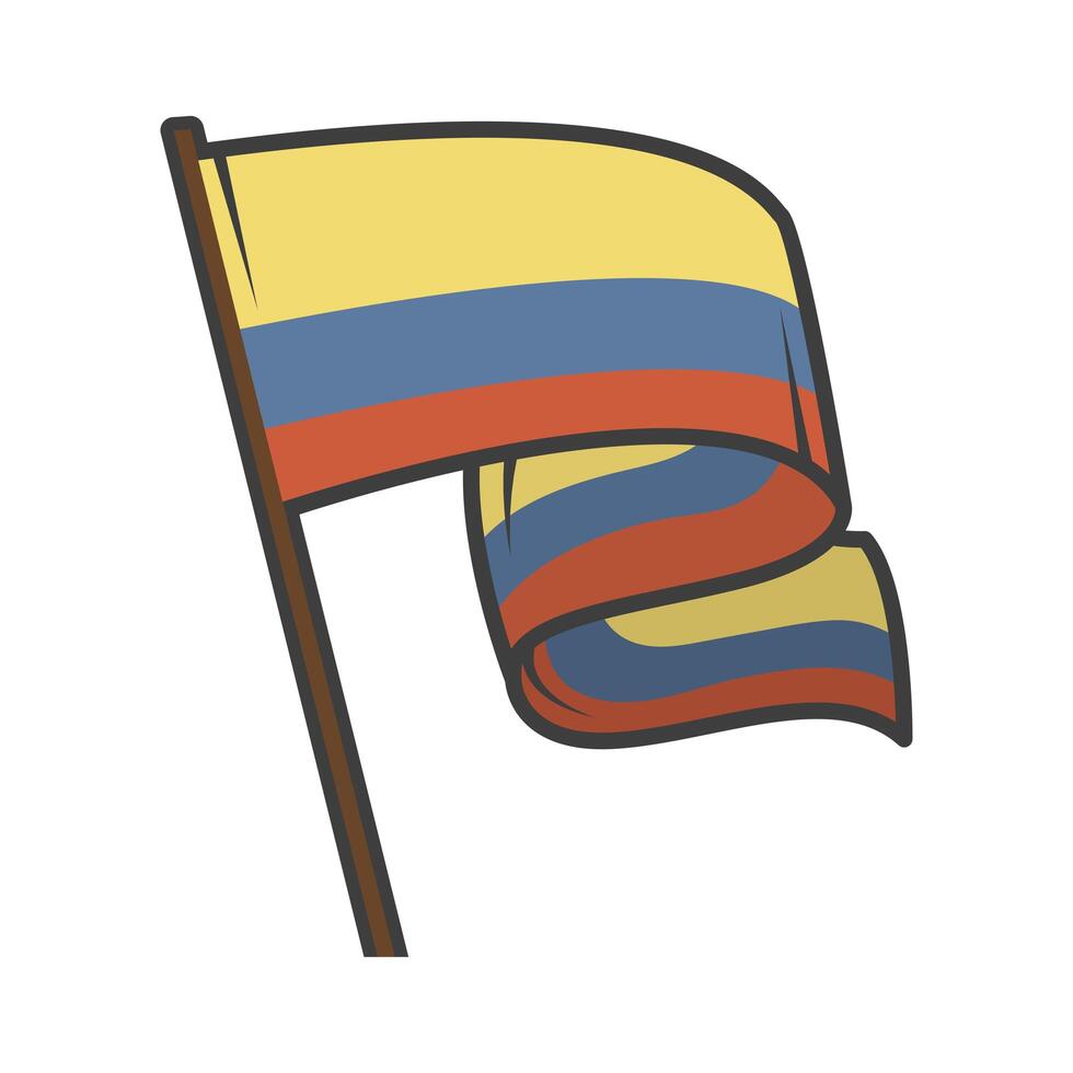 bandera de colombia en la pole vector