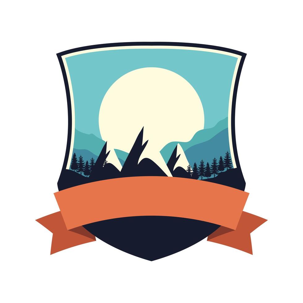 mountains adventure emblem vector