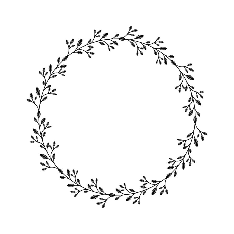 circular laurel wreath frame vector