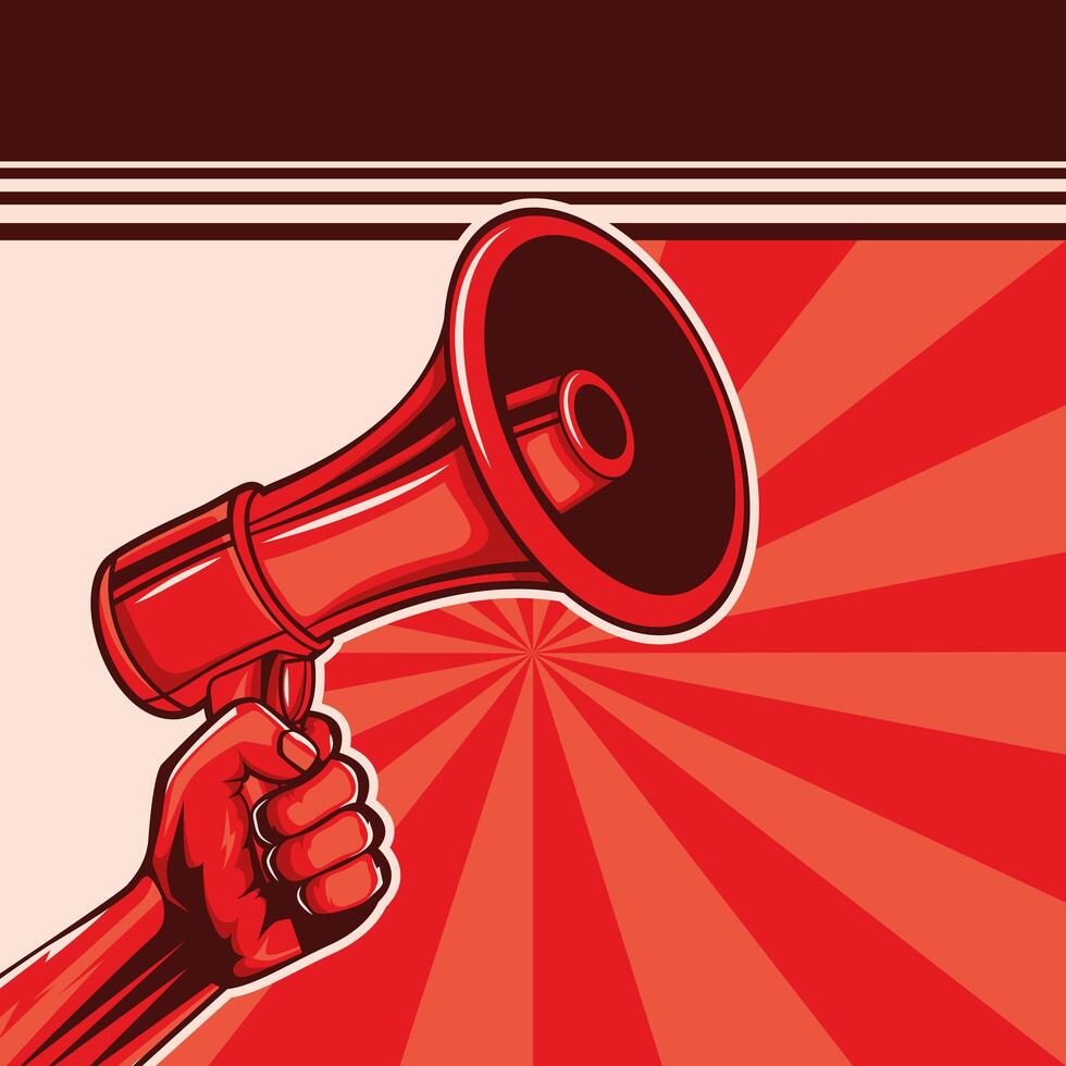 megaphone revolution poster vector