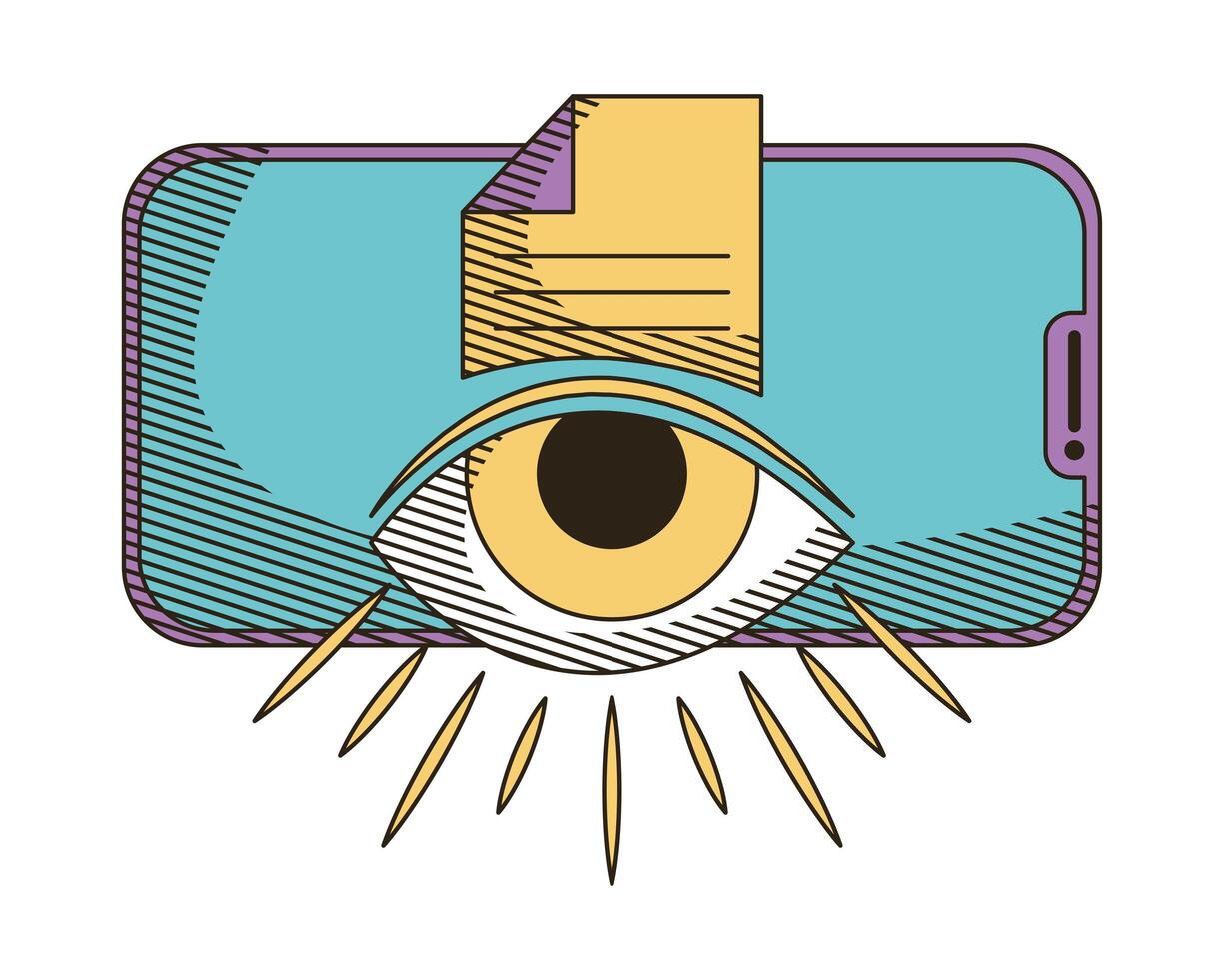 smartphone with eye vector