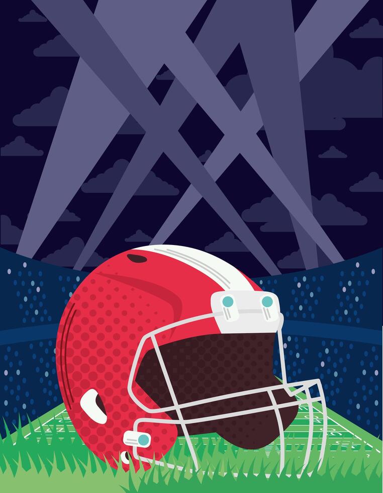 american football helmet scene vector
