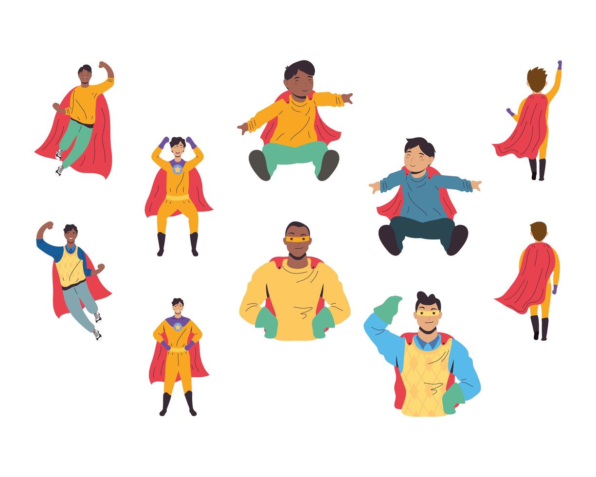 ten super dads and sons vector