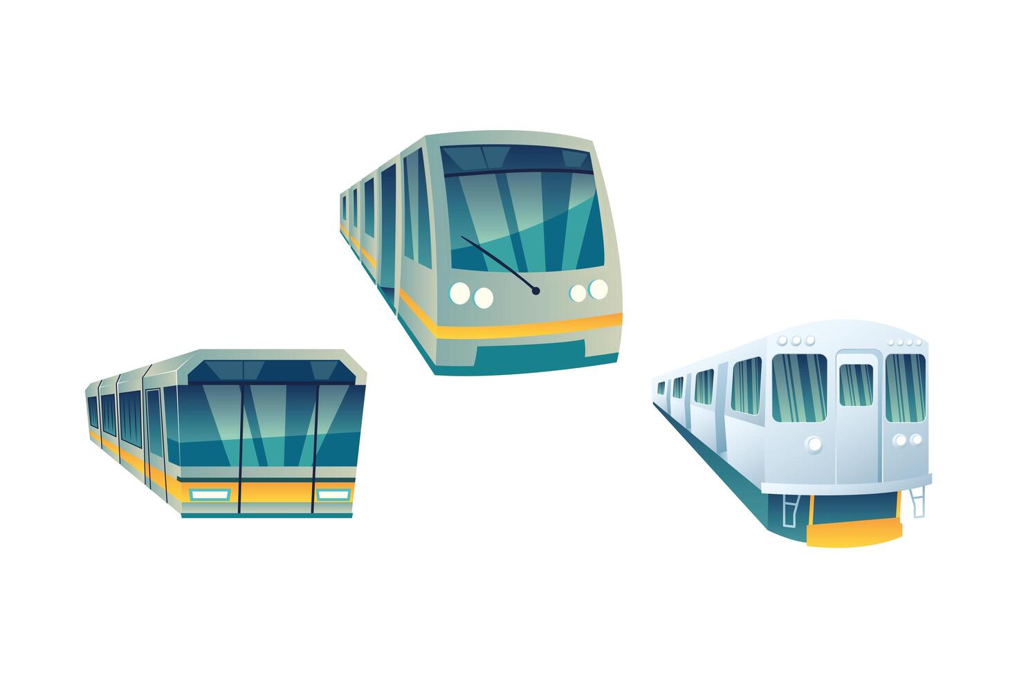 three subways icons vector