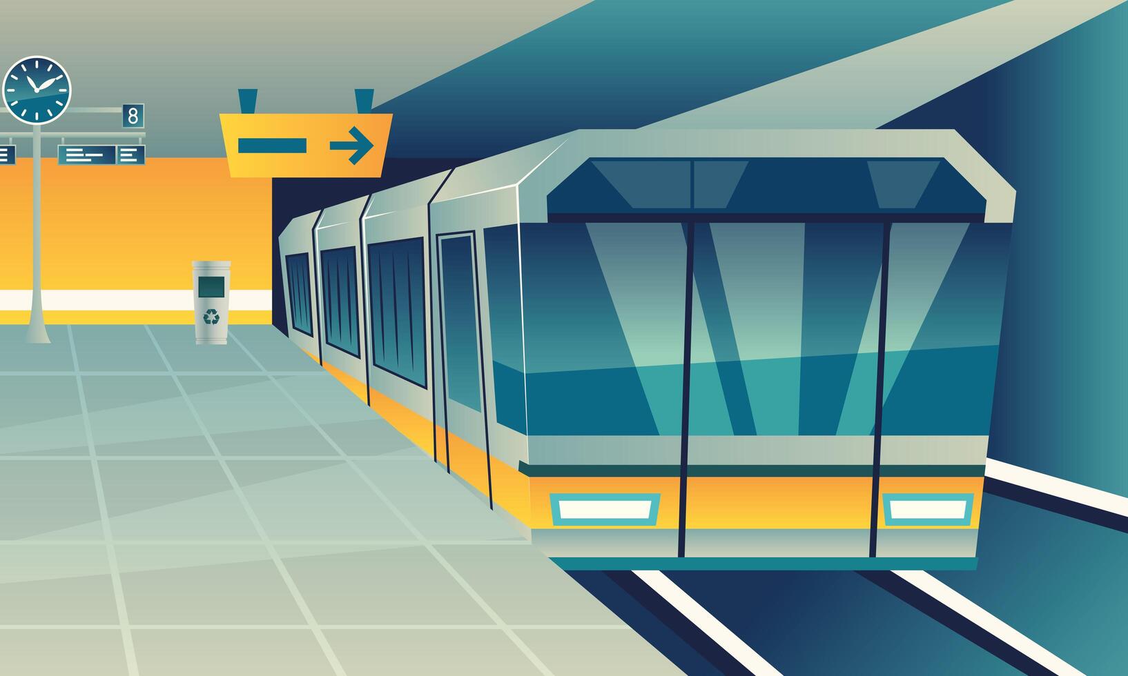 subway transport scene vector